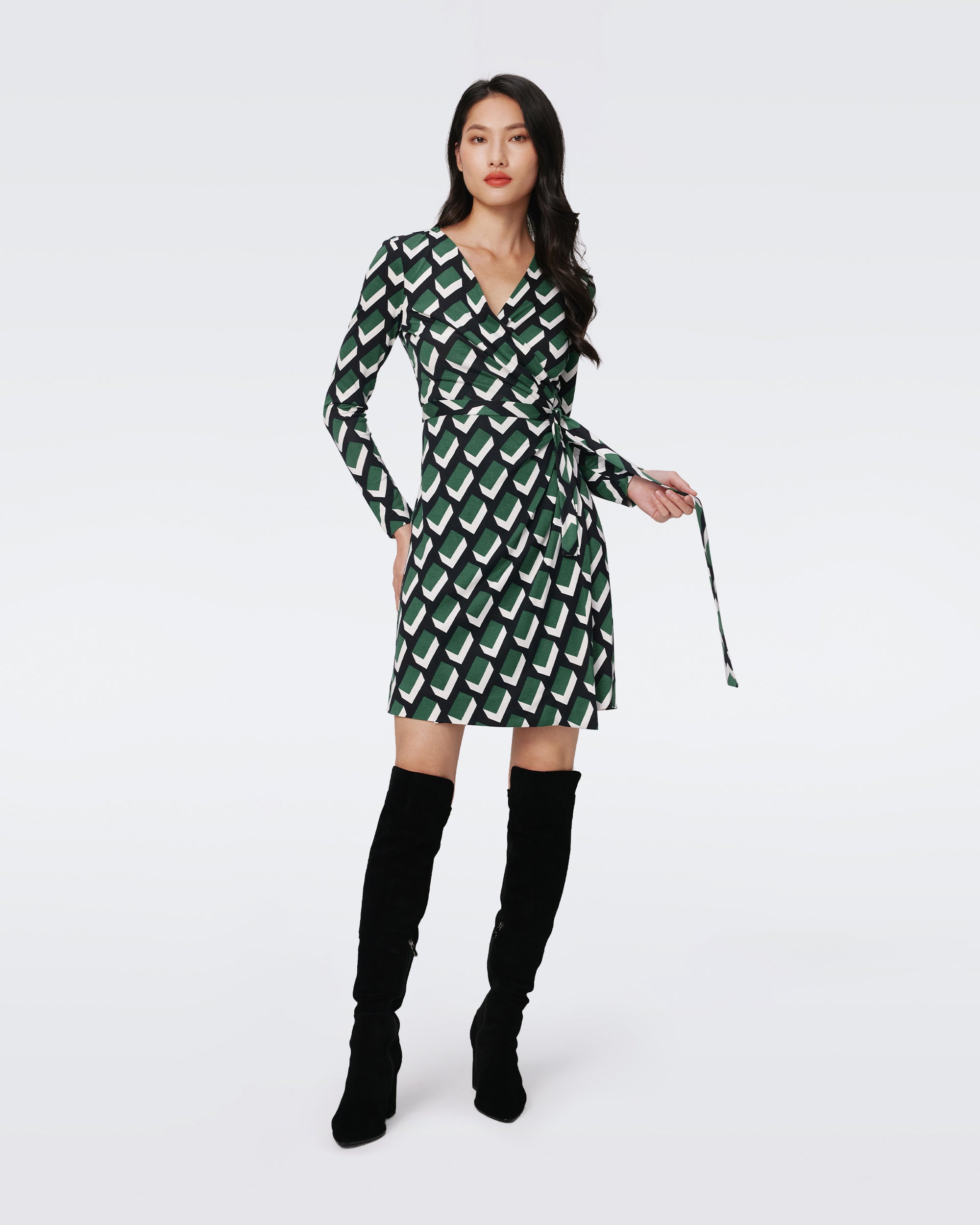 Diane von Furstenberg Casimir Dot Silk Blouson Sleeve Dress Size 8 Preowned online FLAW